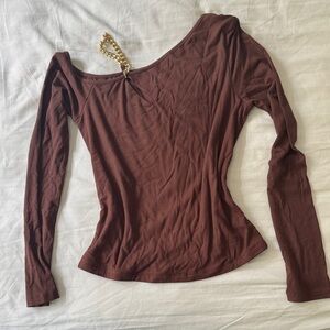 Brown Off-Shoulder Women's Top
